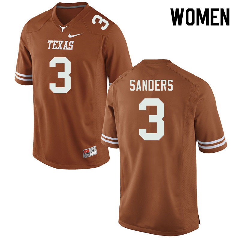 Women #3 Ja'Tavion Sanders Texas Longhorns College Football Jerseys Sale-Orange